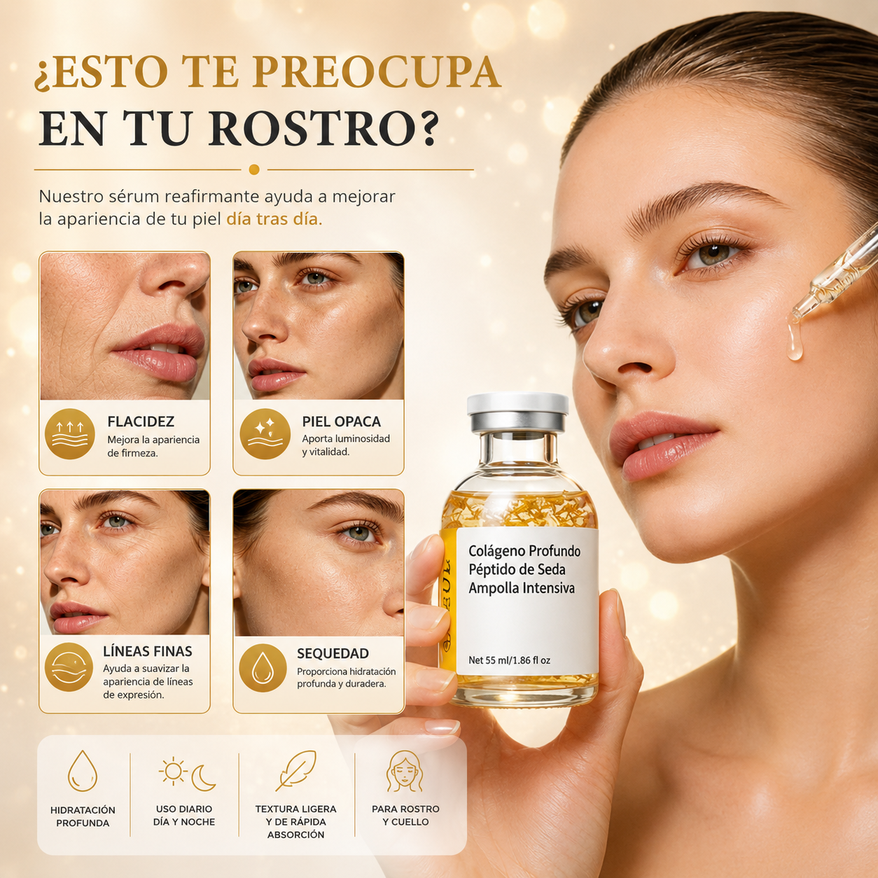 Sérum Coreano Antiedad Reafirmante e Hidratante con Colágeno y Péptidos 55ml