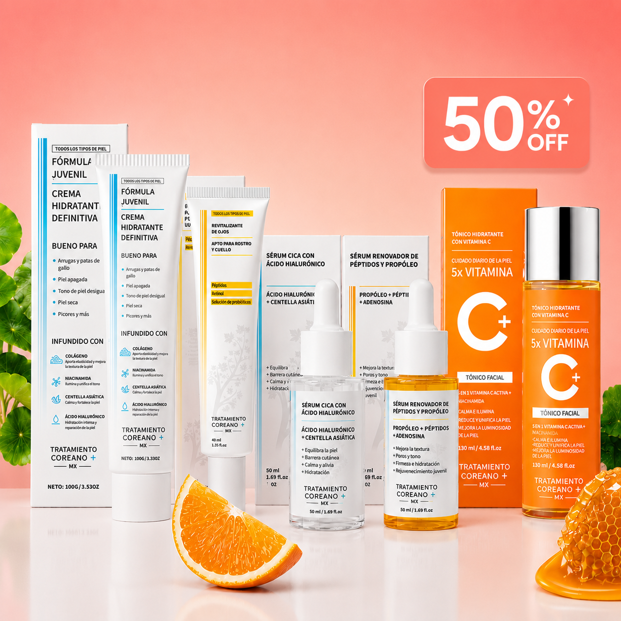 Kit Coreano de Hidratación, Luminosidad y Firmeza – 5 Piezas