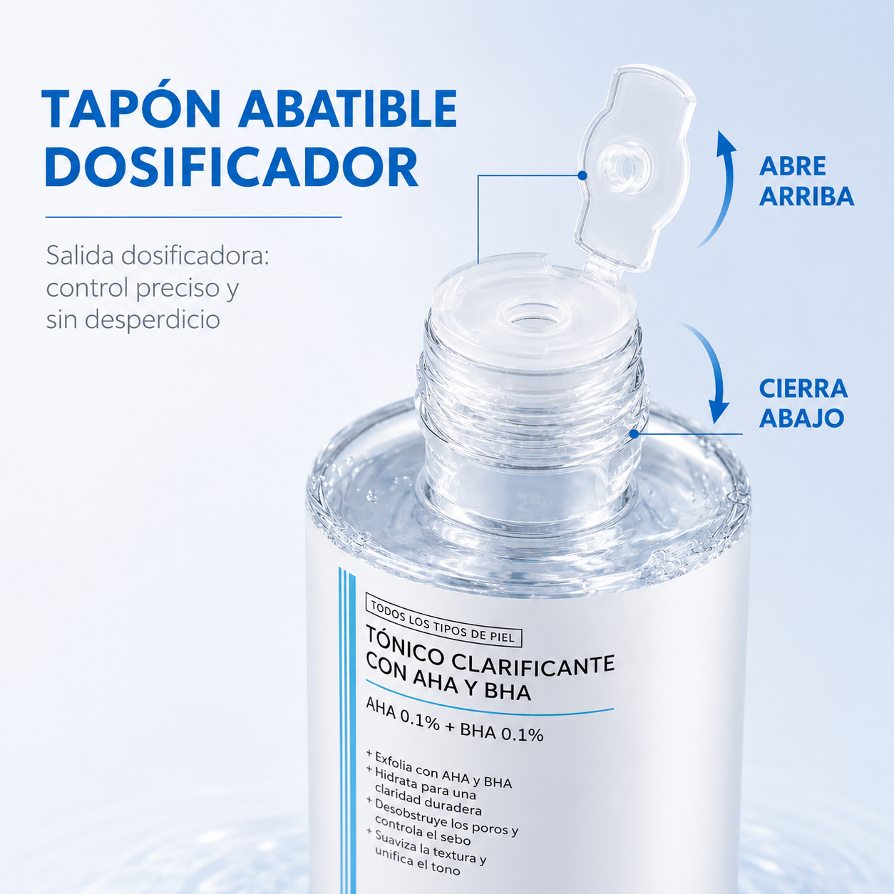 Tónico Coreano Iluminador Cuidado de Piel Grasa AHA + BHA – 200ml