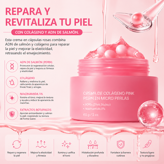 Crema Coreana Aclarante con Colágeno y Niacinamida en Micro Perlas – 60ml